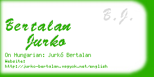 bertalan jurko business card