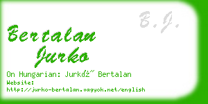 bertalan jurko business card